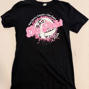 Black and Pink Kids Volleyball T-Shirt